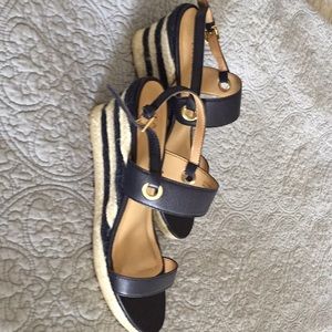 Talbots new blue wedge sandals size 8